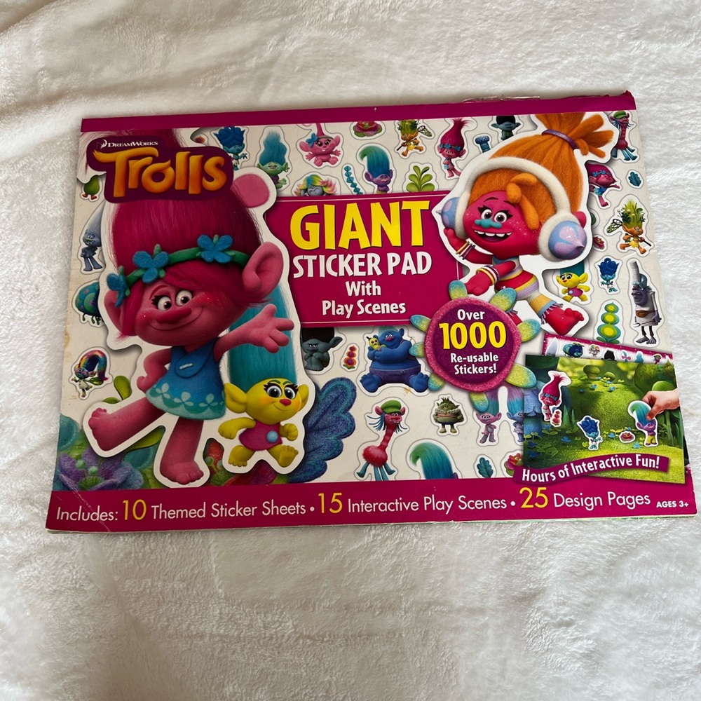 Giant trolls sticker pad and play scenes